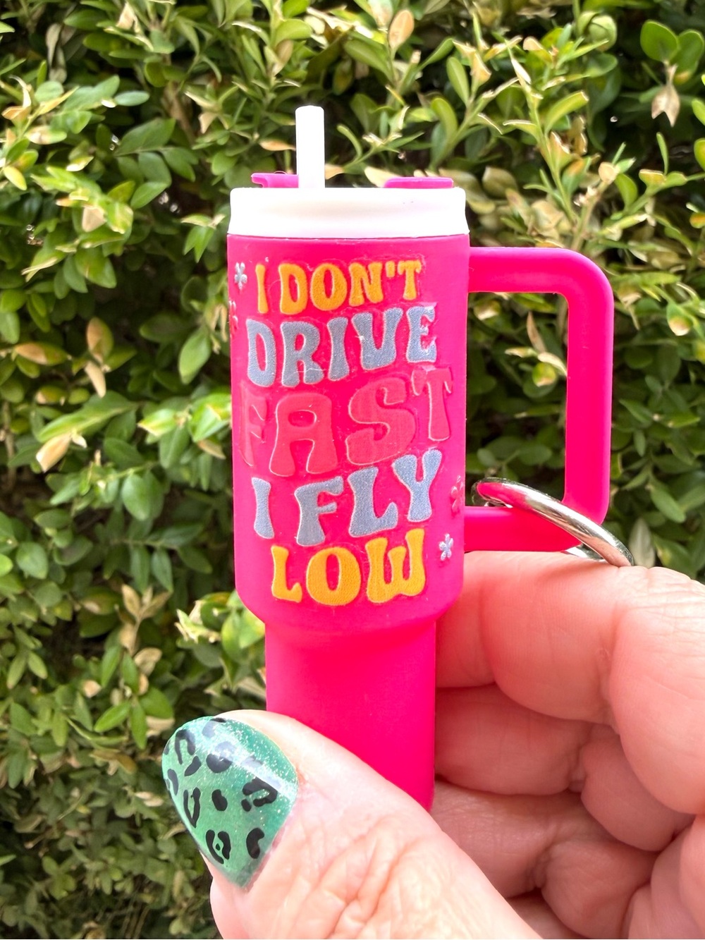 Keychain lip balm holder Stanley-inspired water bottle replica humorous gift